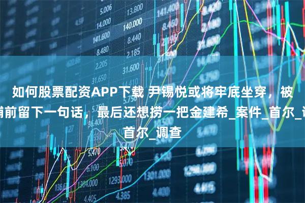 如何股票配资APP下载 尹锡悦或将牢底坐穿，被逮捕前留下一句话，最后还想捞一把金建希_案件_首尔_调查